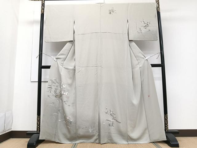平和屋着物■訪問着　作家物　流水船文　松竹梅　暈し染め　正絹　逸品　CABG6905xi