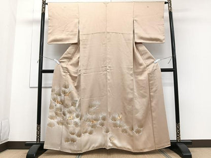 平和屋着物■豪華色留袖 駒刺繍 飛鶴松文 暈し染め 金彩 正絹 逸品 CABG6906xi