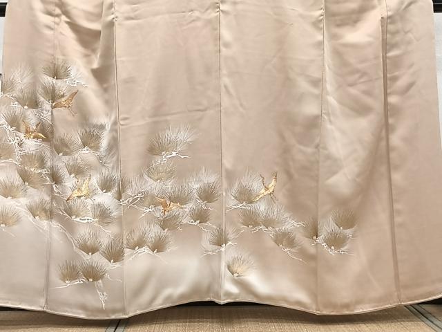 平和屋着物■豪華色留袖 駒刺繍 飛鶴松文 暈し染め 金彩 正絹 逸品 CABG6906xi