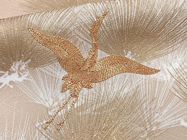 平和屋着物■豪華色留袖 駒刺繍 飛鶴松文 暈し染め 金彩 正絹 逸品 CABG6906xi