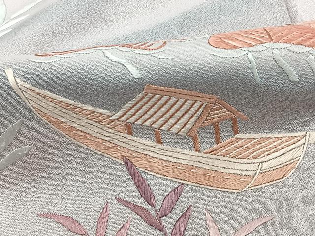 平和屋着物■訪問着 刺繍 流水船松文 暈し染め 正絹 逸品 CABG6908xi