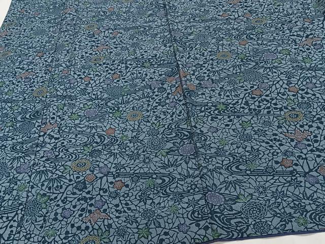 平和屋着物■上質な小紋　型染め　流水花鳥文　正絹　逸品　CABG6911xi