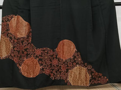 平和屋着物■豪華黒留袖 変わり正倉院花文 金糸 正絹 逸品 CABG6913xi