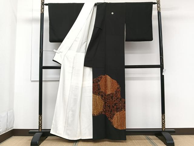 平和屋着物■豪華黒留袖 変わり正倉院花文 金糸 正絹 逸品 CABG6913xi