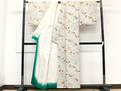 平和屋着物■上質な小紋　道長花文　正絹　逸品　CABG6915xi