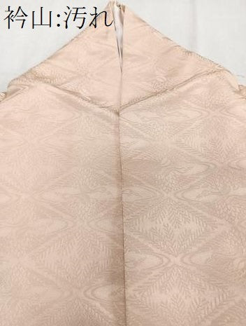 平和屋着物■上質な色無地　菱鶴文　洗柿色　正絹　逸品　CABG6916xi