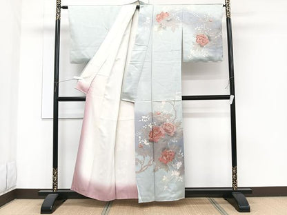 平和屋着物■訪問着 枝花文 暈し染め 金彩 正絹 逸品 CABG6917xi