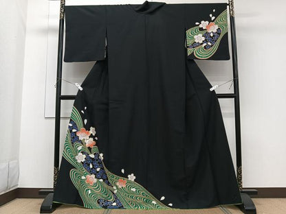 平和屋着物■訪問着　流水花文　金彩　胴抜き仕立て　洗える着物　CABG6924xi