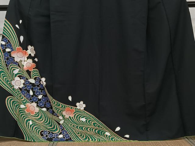 平和屋着物■訪問着　流水花文　金彩　胴抜き仕立て　洗える着物　CABG6924xi