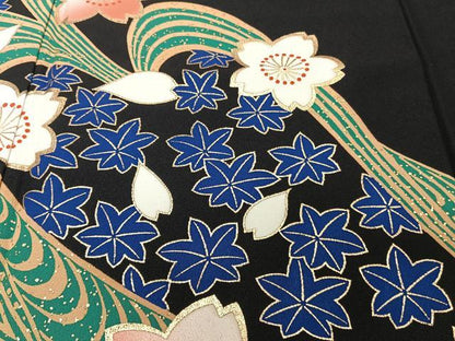 平和屋着物■訪問着　流水花文　金彩　胴抜き仕立て　洗える着物　CABG6924xi