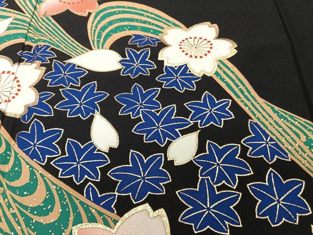平和屋着物■訪問着　流水花文　金彩　胴抜き仕立て　洗える着物　CABG6924xi