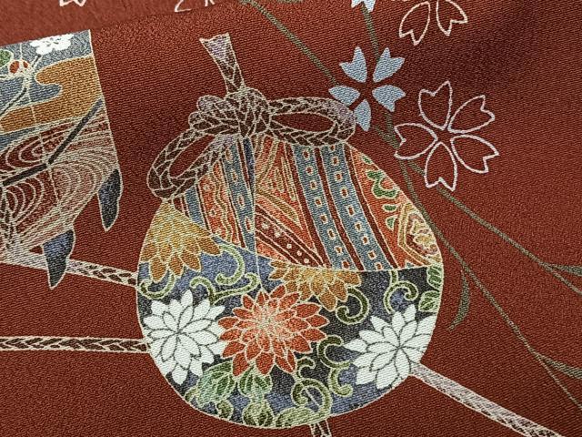 平和屋着物■訪問着　貝桶花文　金彩　洗える着物　CABG6926xi