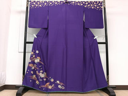 平和屋着物■訪問着　貝合わせ宝花文　金彩　胴抜き仕立て　洗える着物　CABG6929xi