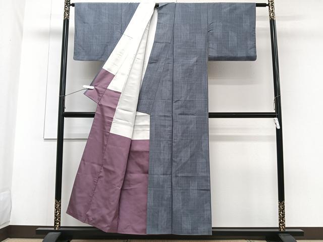 平和屋着物■上質な紬　格子　正絹　逸品　CABG6932xi