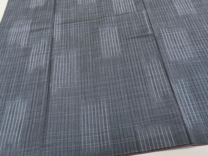 平和屋着物■上質な紬　格子　正絹　逸品　CABG6932xi