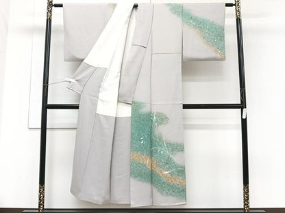 平和屋着物■訪問着　抽象文様　暈し染め　金彩　正絹　逸品　CABG6936xi