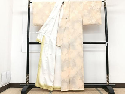 平和屋着物■上質な小紋　舞葉地紋　暈し染め　正絹　逸品　CABG6938xi