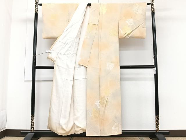 平和屋着物■上質な小紋　草花文　地紋お越し　暈し染め　正絹　逸品　CABG6940xi