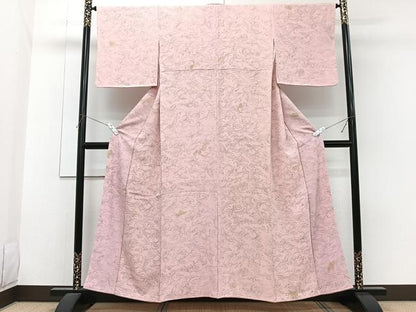 平和屋着物■上質な小紋　花蝶文　正絹　逸品　CABG6943xi