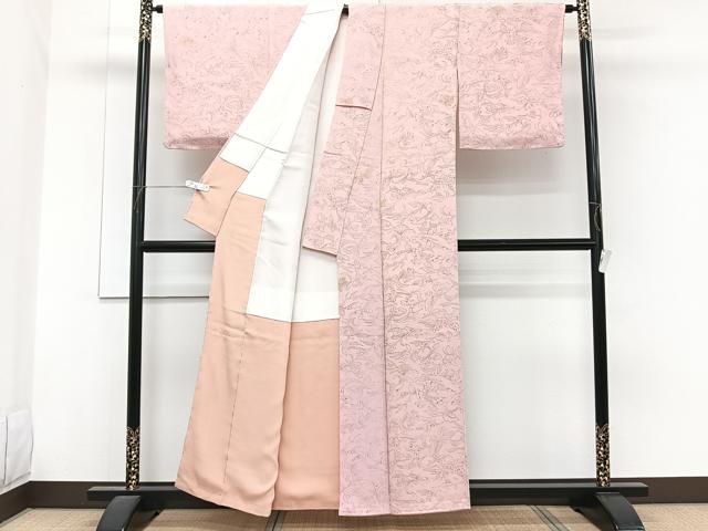 平和屋着物■上質な小紋　花蝶文　正絹　逸品　CABG6943xi