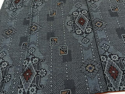 平和屋着物■本場大島紬　割込絣　吉祥花文　正絹　逸品　CABG6944xi