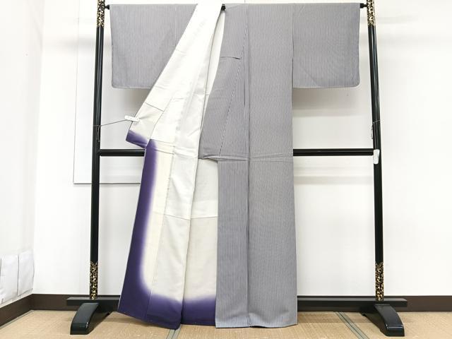 平和屋着物■上質な小紋　縞　正絹　逸品　未使用　CABG6946xi