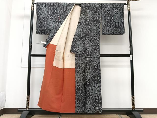 平和屋着物■本場大島紬　割込絣　吉祥文　正絹　逸品　CABG6948xi