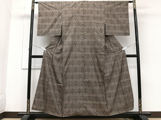 平和屋着物■本場大島紬　割込絣　変わり麻の葉文様　正絹　逸品　CABG6950xi