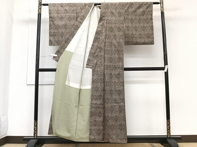 平和屋着物■本場大島紬　割込絣　変わり麻の葉文様　正絹　逸品　CABG6950xi