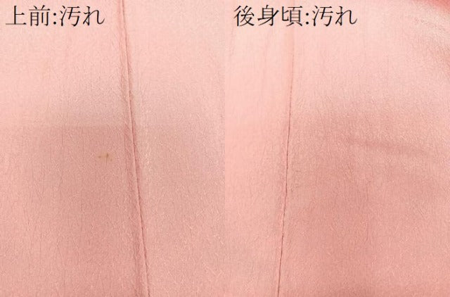 平和屋着物■上質な色無地　作家物　冷泉布美子　枝地紋　紅梅色　正絹　逸品　CABG6951xi