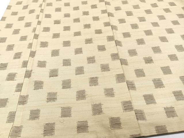 平和屋着物■上質な紬　市松文　正絹　逸品　CABG6955xi