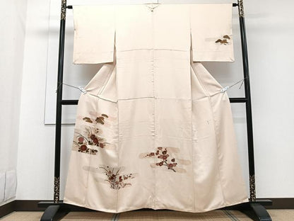 平和屋着物■訪問着　絵霞草花文　金彩　正絹　逸品　CABG6958xi
