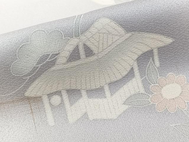 平和屋着物■訪問着　流水花車風景文　暈し染め　正絹　逸品　CABG6964xi