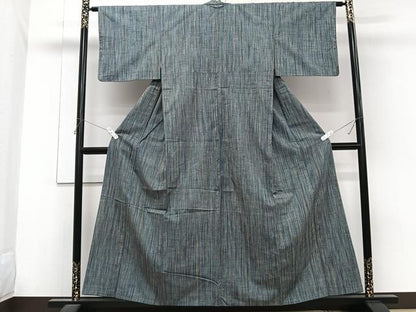 平和屋着物■上質な紬　縞　正絹　逸品　CABG6974xi