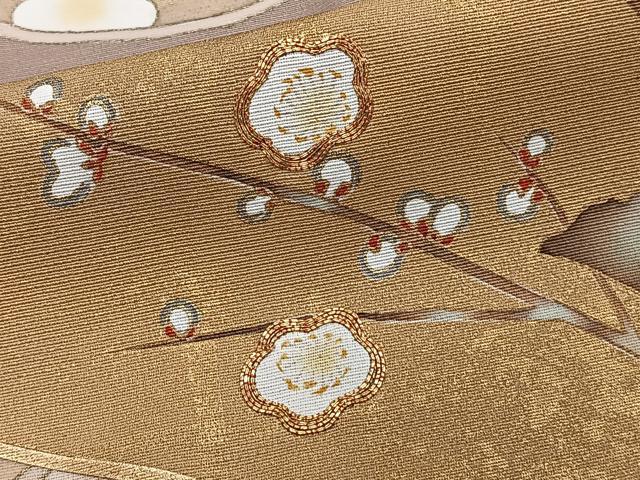 平和屋着物■豪華色留袖　手描き　駒刺繍　人物船鶴文　松竹梅　金彩　正絹　逸品　CABG6989xi