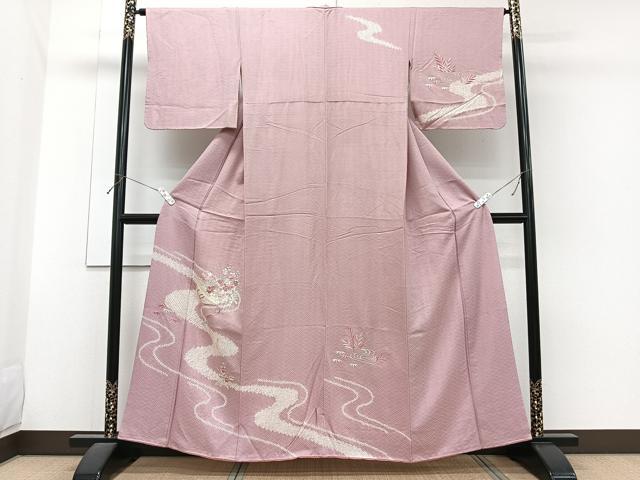 平和屋着物■訪問着　絞り　刺繍　流水花船文　やまと誂製　正絹　逸品　CABG6992xi