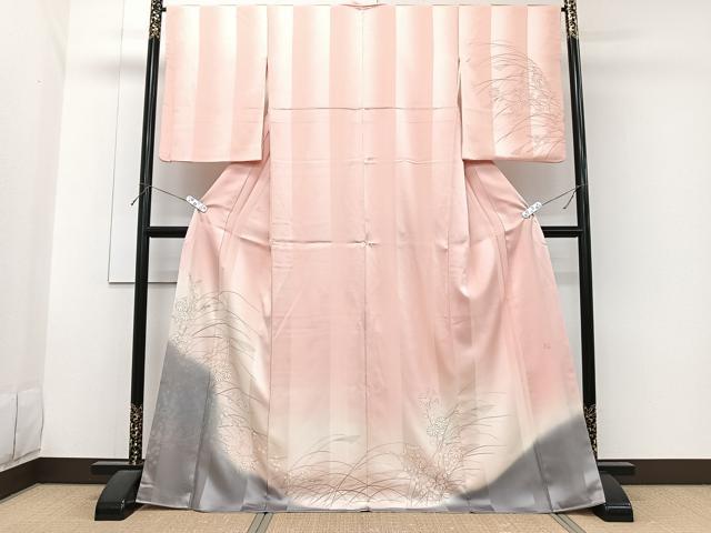 平和屋着物■訪問着　作家物　草花文　暈し染め　正絹　逸品　CABG6995xi