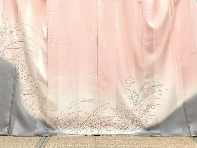 平和屋着物■訪問着　作家物　草花文　暈し染め　正絹　逸品　CABG6995xi