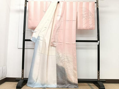 平和屋着物■訪問着　作家物　草花文　暈し染め　正絹　逸品　CABG6995xi