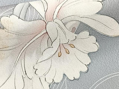 平和屋着物■訪問着　手描き　草花文　暈し染め　正絹　逸品　CABG7001xi