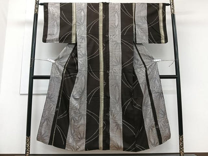 平和屋着物■本場大島紬　間道笹竹文　正絹　逸品　CABG7008xi