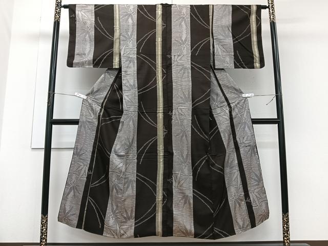 平和屋着物■本場大島紬　間道笹竹文　正絹　逸品　CABG7008xi