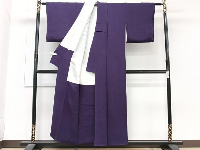 平和屋着物■上質な色無地　菖蒲色　鬼しぼ縮緬　正絹　逸品　CABG7012xi