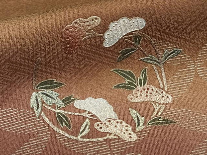 平和屋着物■訪問着　駒刺繍　七宝花丸文　暈し染め　金彩　正絹　逸品　CABG7013xi
