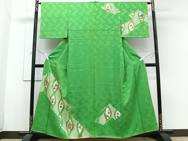 平和屋着物■訪問着　絞り　松竹梅花文　金彩　正絹　逸品　CABG7014xi