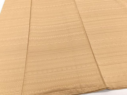 平和屋着物■上質な色無地 幾何学地紋 小麦色 正絹 逸品 未使用 CABG7016xi