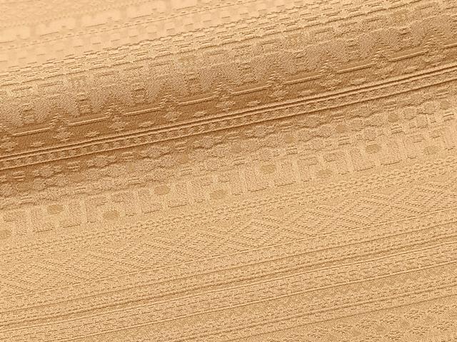 平和屋着物■上質な色無地 幾何学地紋 小麦色 正絹 逸品 未使用 CABG7016xi