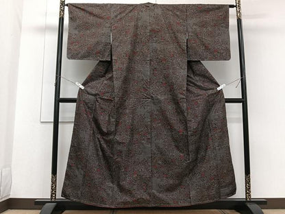 平和屋着物■本場大島紬 7マルキ 草花文 正絹 逸品 未使用 CABG7021xi
