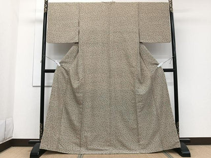 平和屋着物■上質なお召 花尽し 正絹 逸品 CABG7025xi