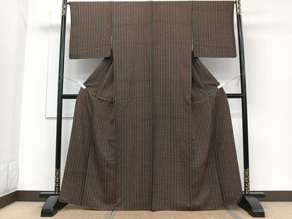 平和屋着物■上質な小紋　縞　正絹　逸品　CABG7027xi